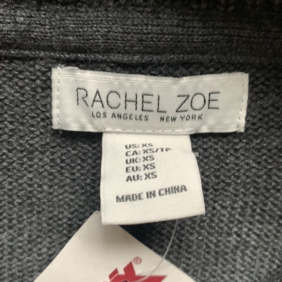 Rachel Zoe Womens Gray Partial Zip Long Sleeves sweater size XS NWT - Picture 6 of 10